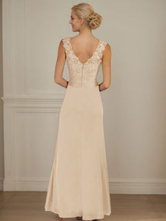 Champagne A-Line Dress with Sweetheart Neckline and Pleated Mesh Design