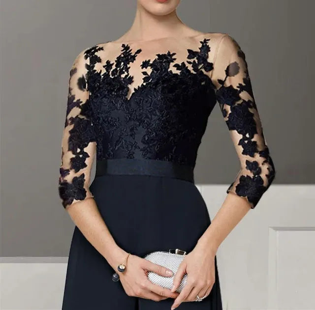 A-Line/Princess Mother of the Bride Dress with Applique Details