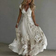 Celeste | Embroidered Chiffon Maxi Dress