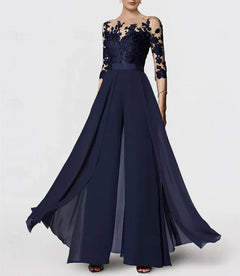 A-Line/Princess Mother of the Bride Dress with Applique Details