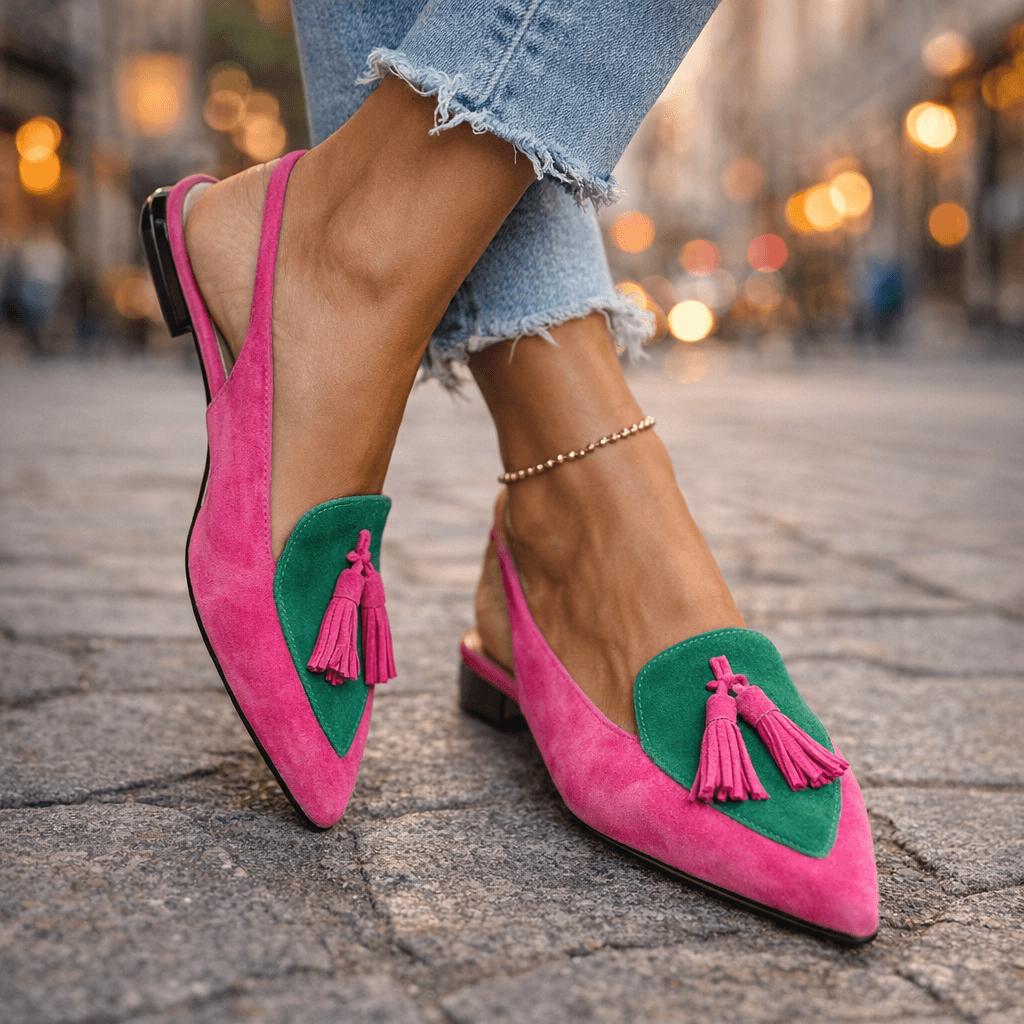 Caroline| Strappy Tassel Sandals green