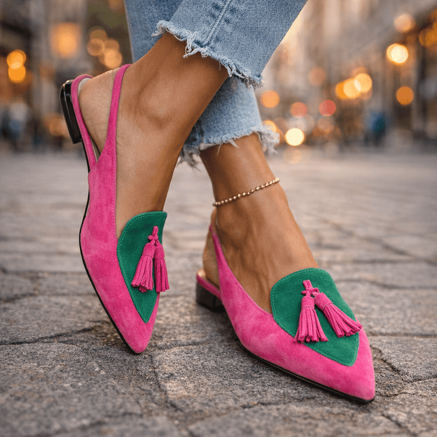 Caroline| Strappy Tassel Sandals green