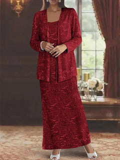Chiffon Mother of the Bride Dress with Sequins and Matching Jacket