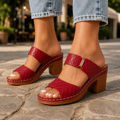 Antonella - Leather Quilted Heels