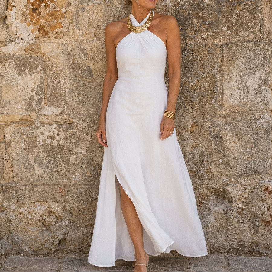 Camilla | Sleeveless Halter Maxi Dress