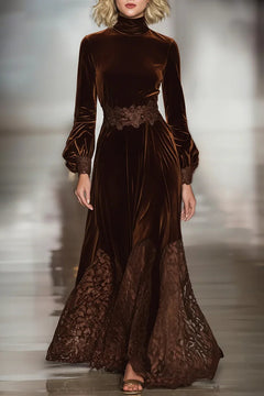 Valentina Suede Luxe Maxi Dress