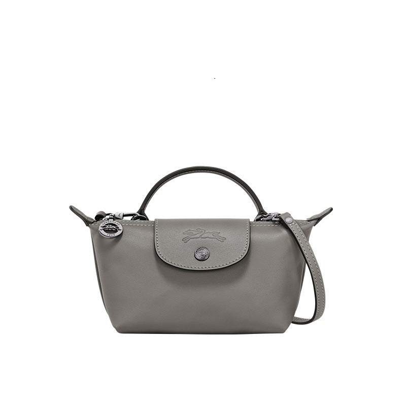 Mini Leather Bag - Grey