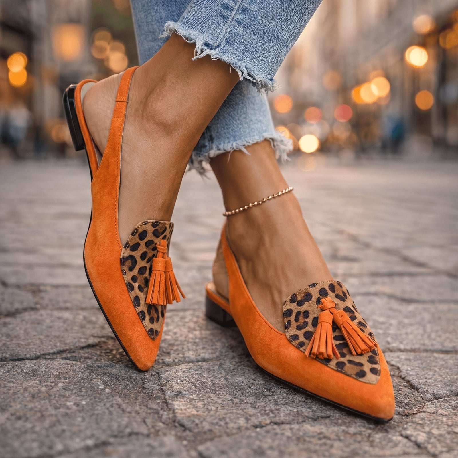 Viky| Strappy Tassel Sandals leopard