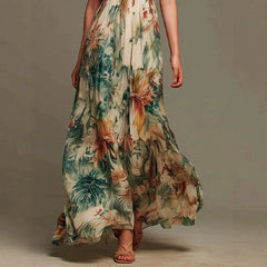 Aurelia™ | Tropical Elegance Maxi Dress