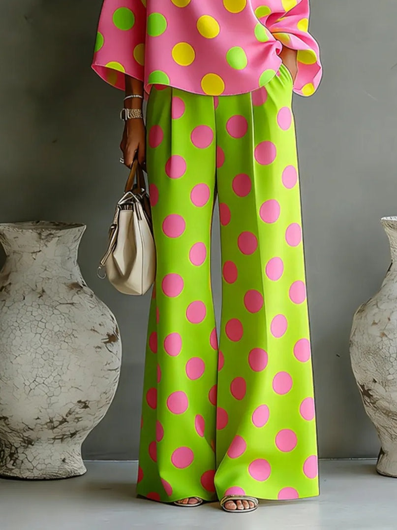 Camila | Off-Shoulder Asymmetrical Top & Wide Satin Pants Set