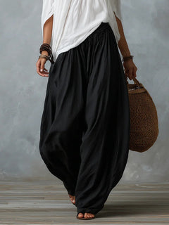 Aaliyah Off-Shoulder Top & Lantern Pants Set in Rayon Blend