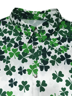Ayla - Clover Print Button Shirt