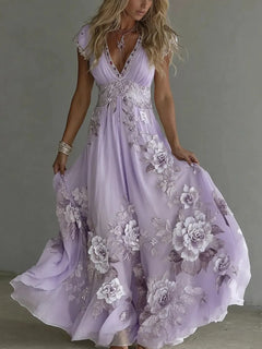 Celeste | Embroidered Chiffon Maxi Dress
