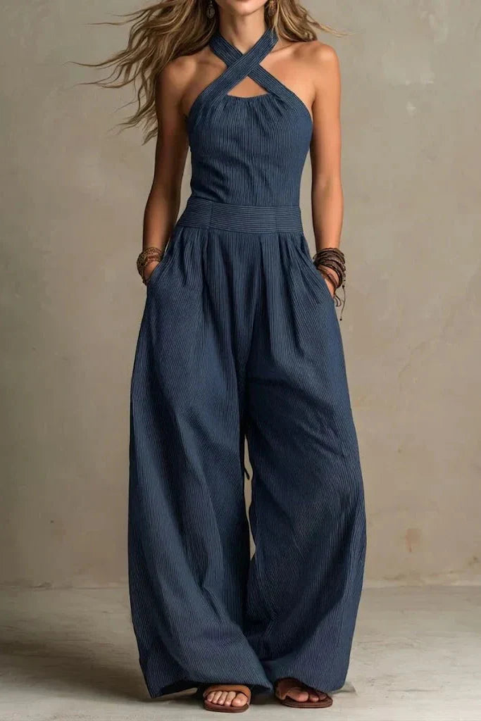 Bianca | Jumpsuit with an Elegant Cross Neckline